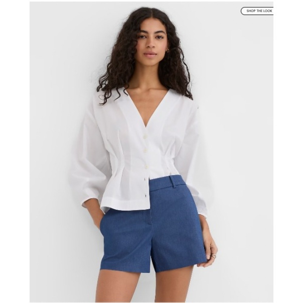LOFT Riviera Shorts in Refined Denim Size 2 Mid Rise Blue Tailored Summer Casual